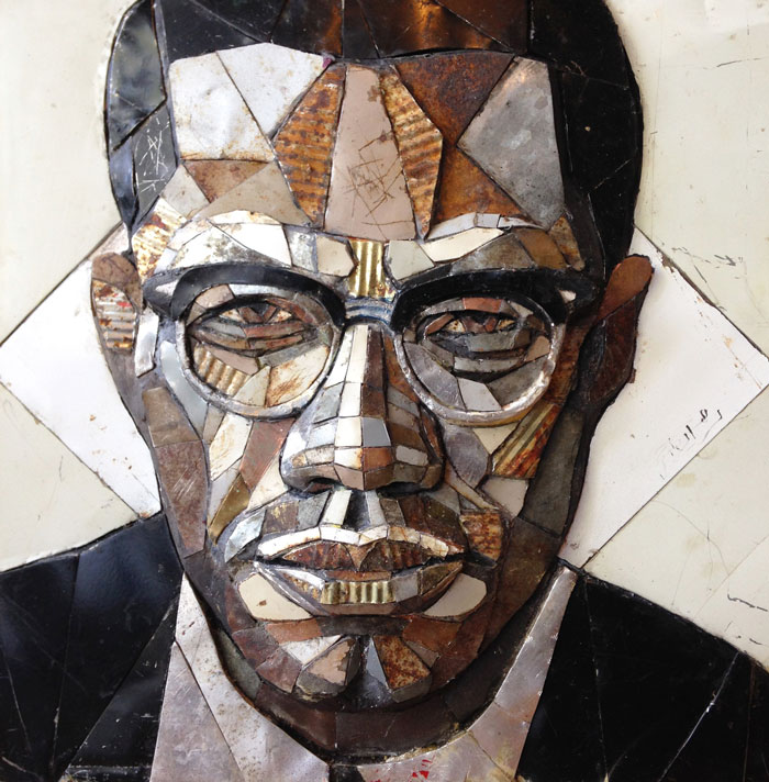 British Artist Crafts 19 Mosaic Portraits Of Real People Using Metal Scraps Found In Streets And Junkyards