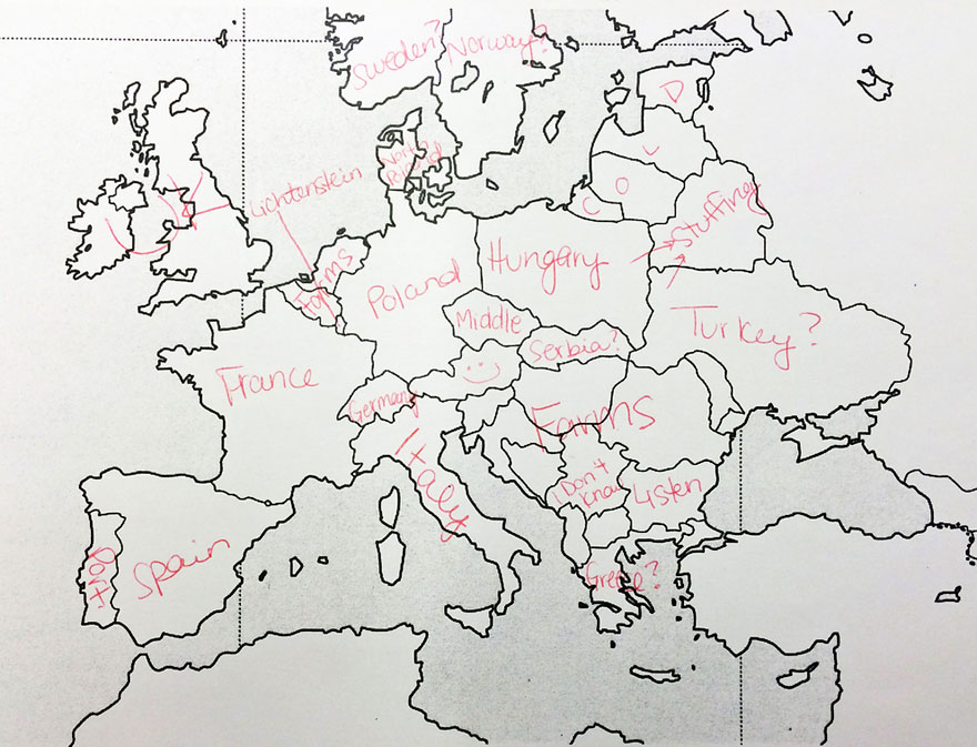 write a european geography quiz