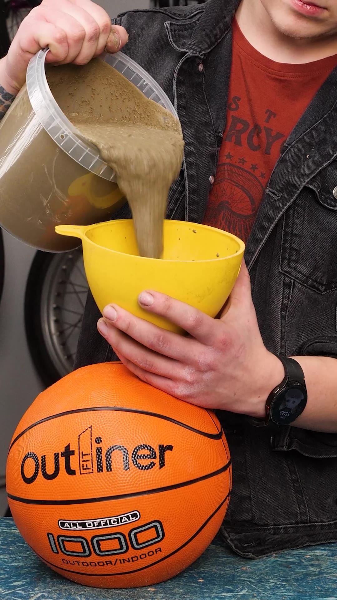 Filling Basketball With Cement?!