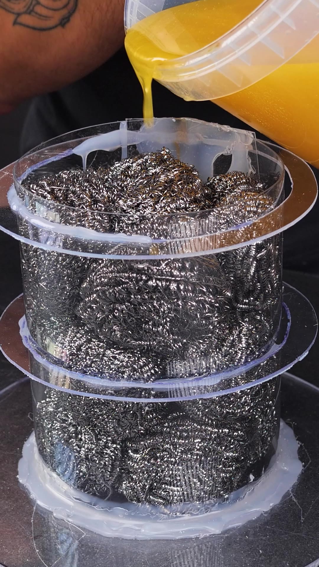 Trapping Wire Sponges in Epoxy