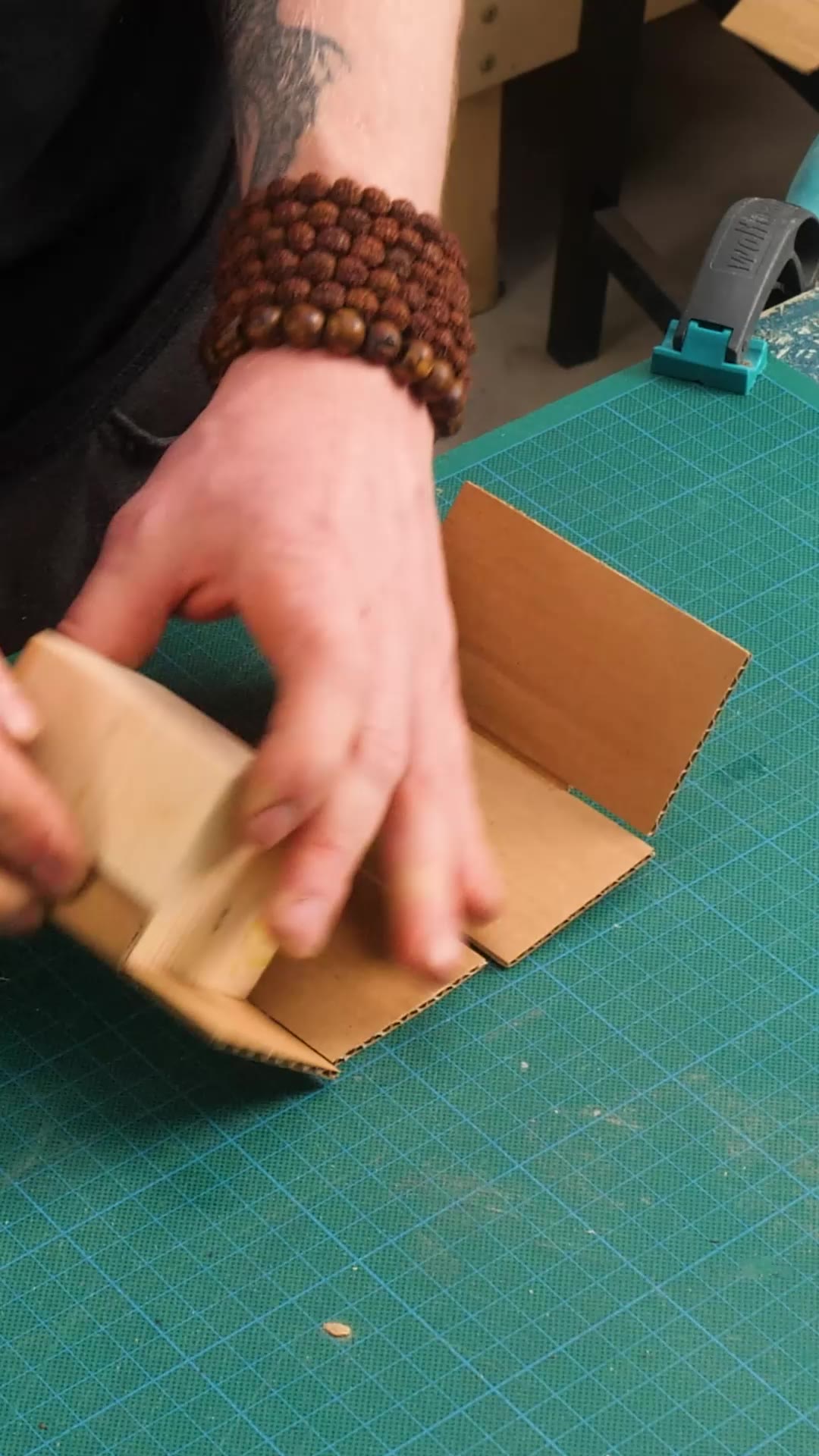 Cardboard Turning Into a Practical Shelf