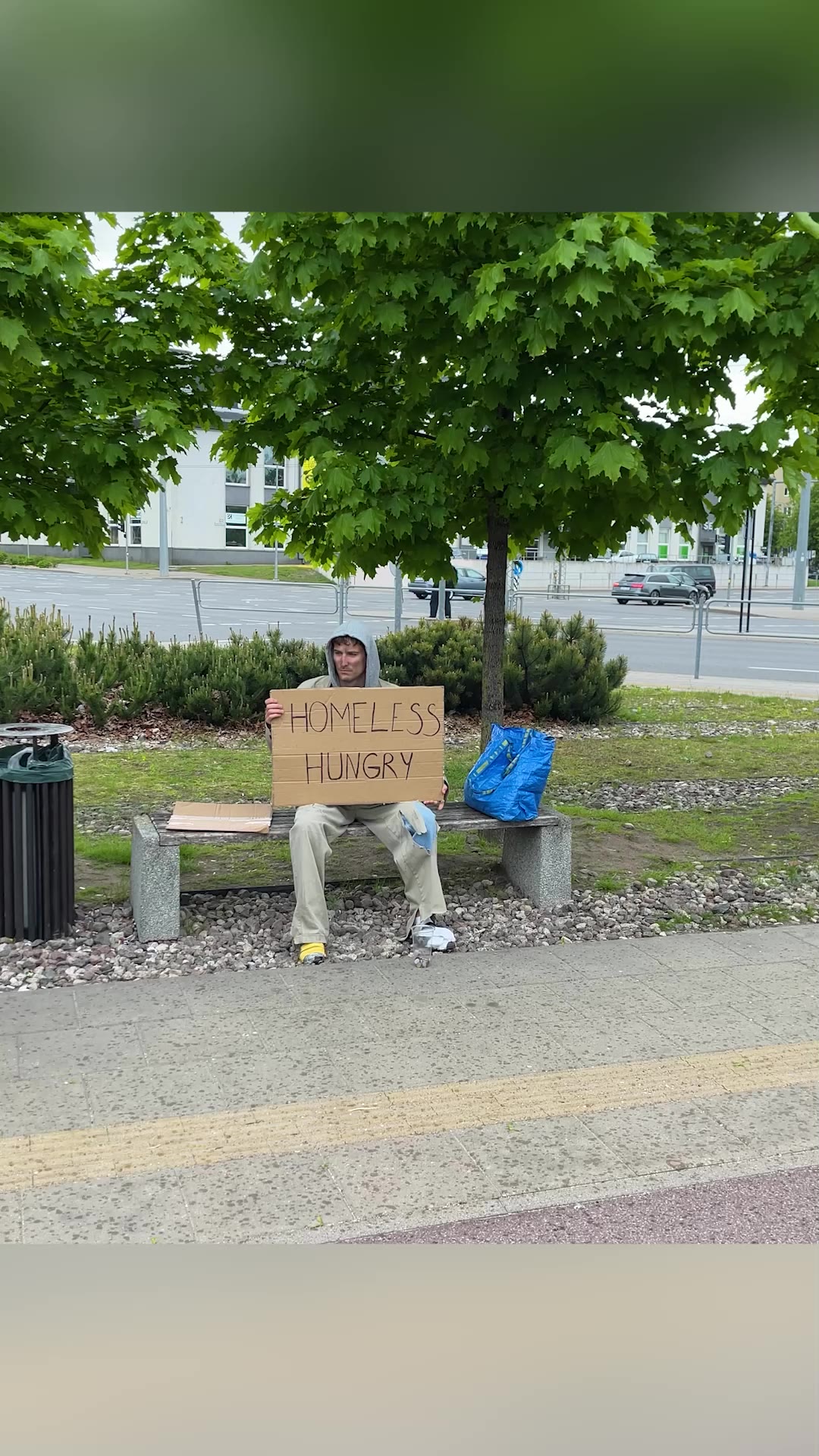 The homeless guy was honest and protected her