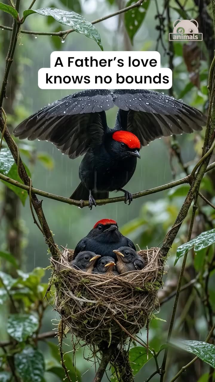 He Became a Living Umbrella for His Family 🥺