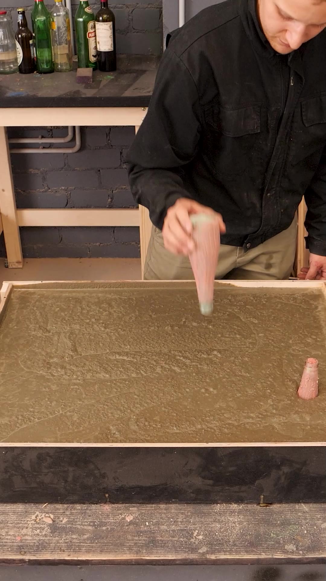 Trapping Bottles In Concrete