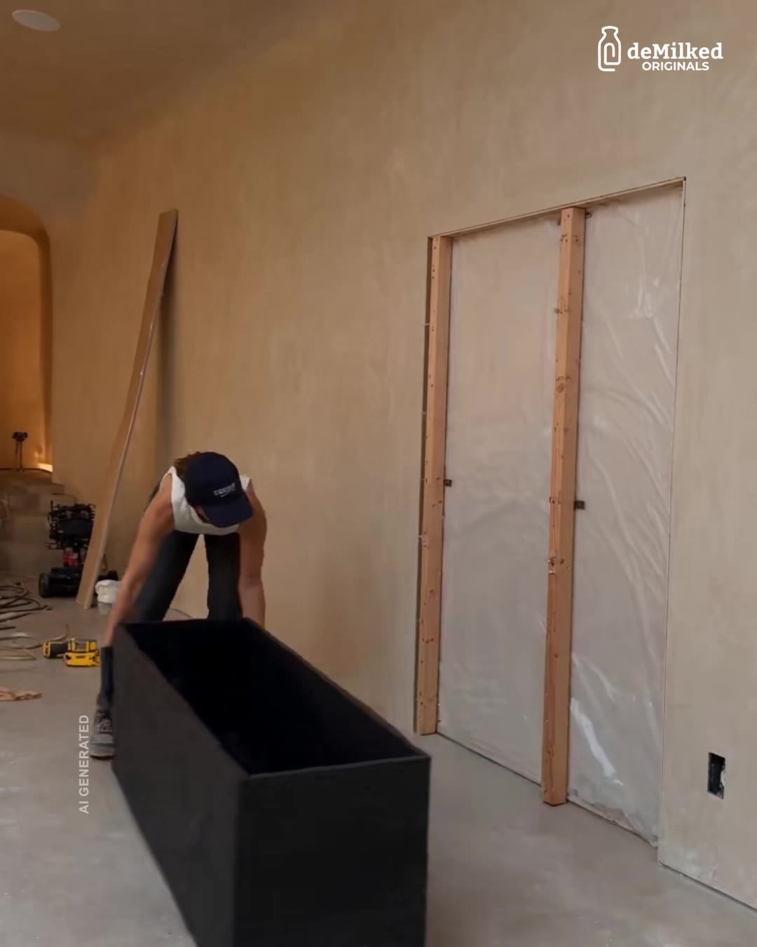 She turned a blank wall into a stunning indoor waterfall!