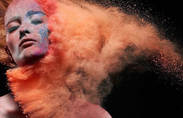 Models Dressed in Paint Splashes by Iain Crawford