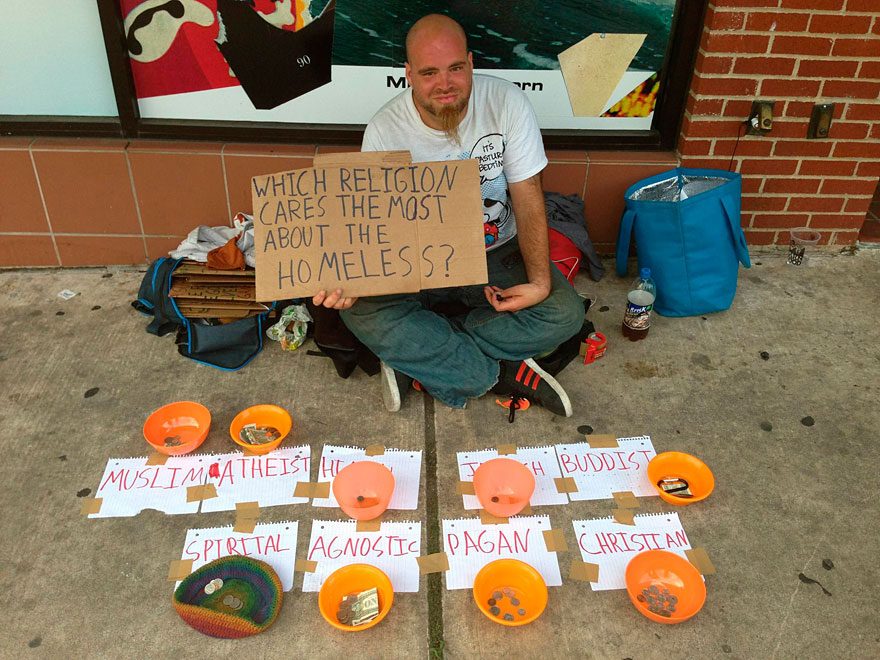 Panhandler's Experiment: Which Religion Cares the Most About the Homeless?
