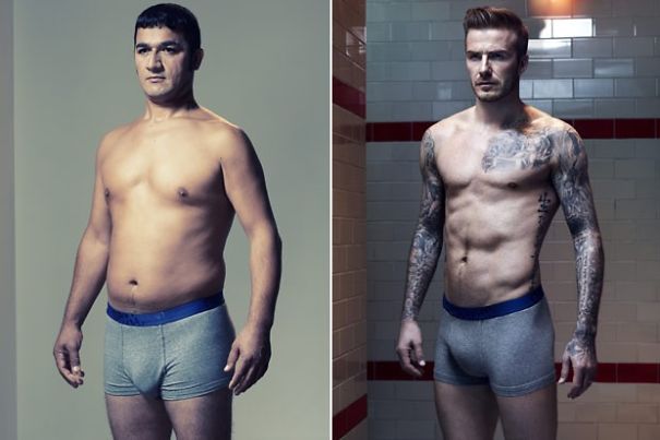 Regular Guys vs Male Supermodels Side-by-side In Underwear Ads