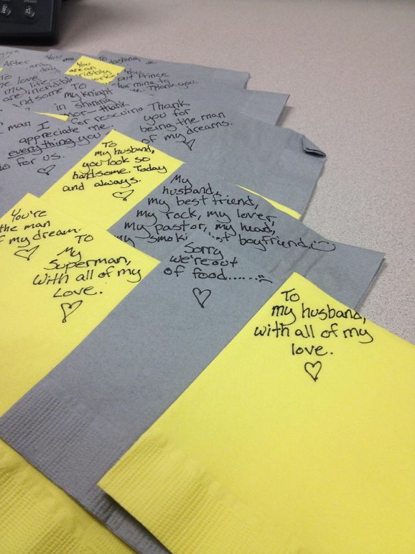 Husband Saves Wife's Cute Notes From Every Packed Lunch She Makes (8 pics)
