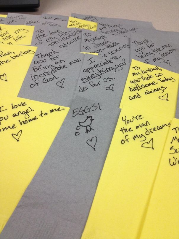 Husband Saves Wife's Cute Notes From Every Packed Lunch She Makes (8 pics)