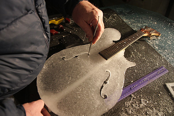 Orchestra Performs In Igloo With Instruments Made Of Ice
