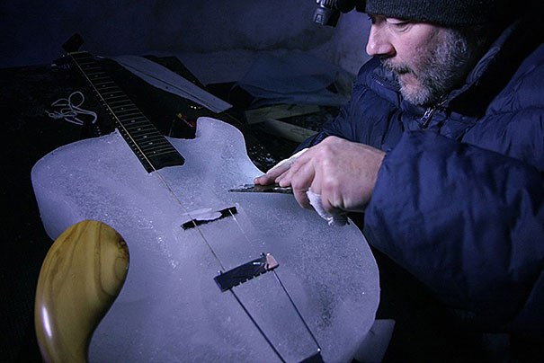 Orchestra Performs In Igloo With Instruments Made Of Ice