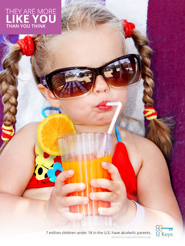 12 Shocking Photoshopped Images Make Children's Alcohol Addiction A Reality