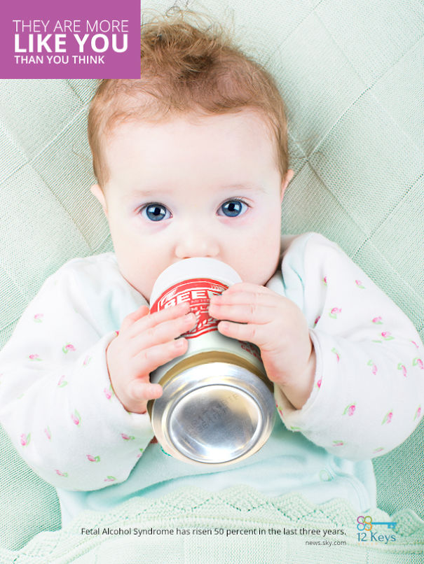 12 Shocking Photoshopped Images Make Children's Alcohol Addiction A Reality