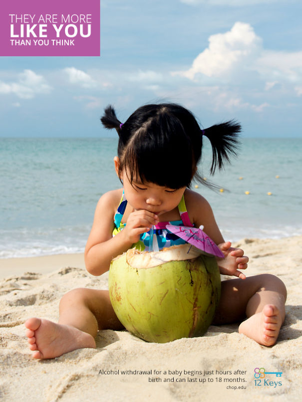 12 Shocking Photoshopped Images Make Children's Alcohol Addiction A Reality
