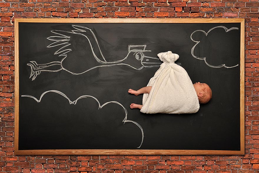 Mother Of Two Illustrates Babies' Dreams On Blackboard