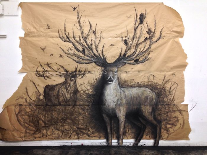 Ferocious Life-Sized Beasts Drawn By Fiona Tang Leap Off The Paper At You