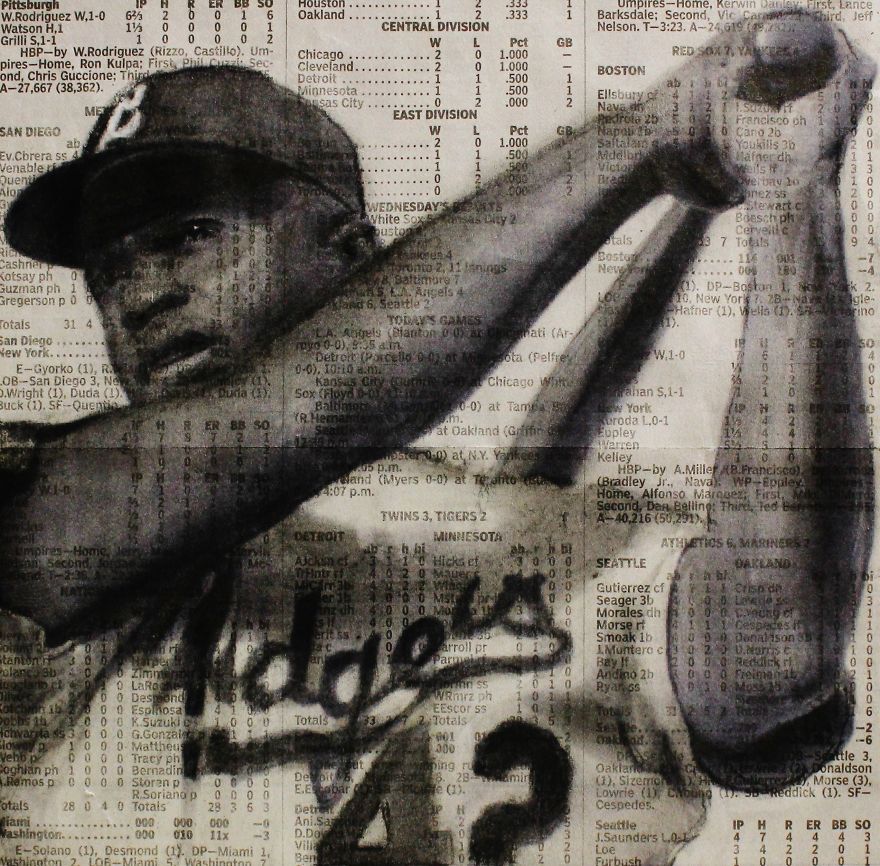 Art In The News: Realistic Portraits Drawn With Charcoal On Newspaper Art In The News: Realistic Portraits Drawn With Charcoal On Newspaper