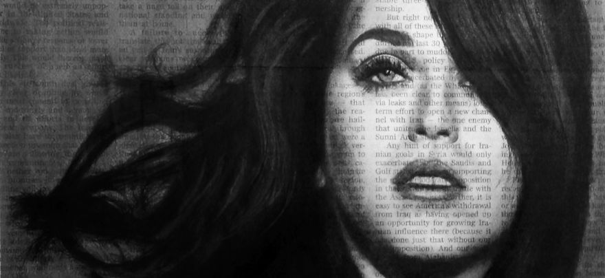 Art In The News: Realistic Portraits Drawn With Charcoal On Newspaper Art In The News: Realistic Portraits Drawn With Charcoal On Newspaper