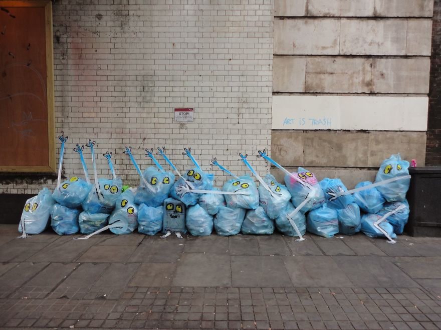 Street Artist Turns Garbage Into Wacky Monsters