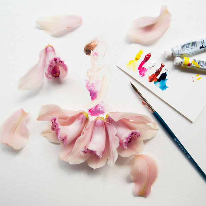 Artist Makes Lovely Illustrations Using Flowers, Food And Watercolor