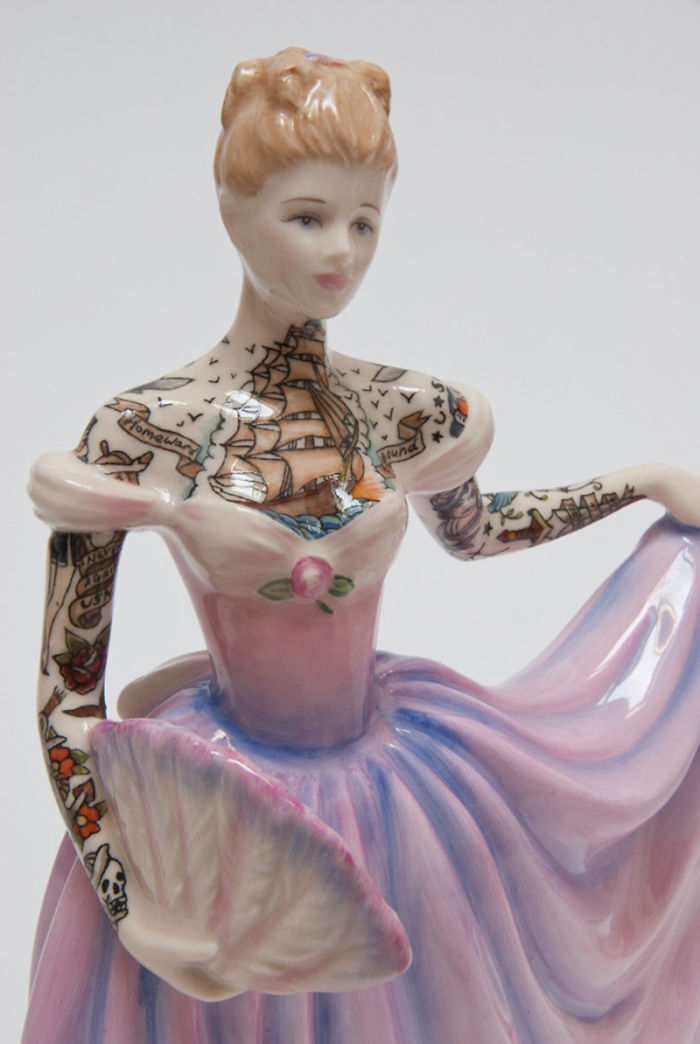 These Porcelain Dolls Look Perfectly Traditional Except For Their Sailor Tattoos