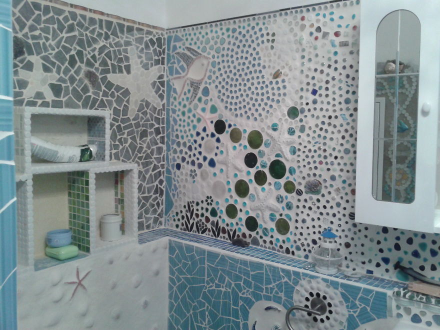 I Made A Mosaic In Bathroom - Bath In The Sea