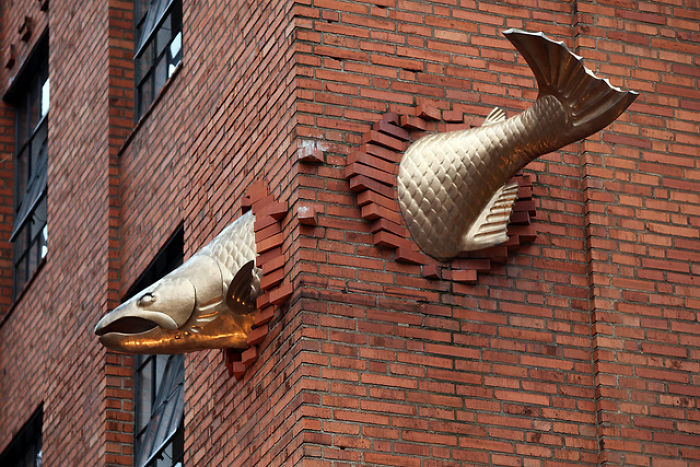 Salmon Sculpture In Portland, Or