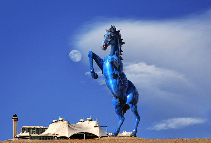 Blue Mustang - Denver International Airport - 32ft 900lb- Many People Call It "devil Horse"