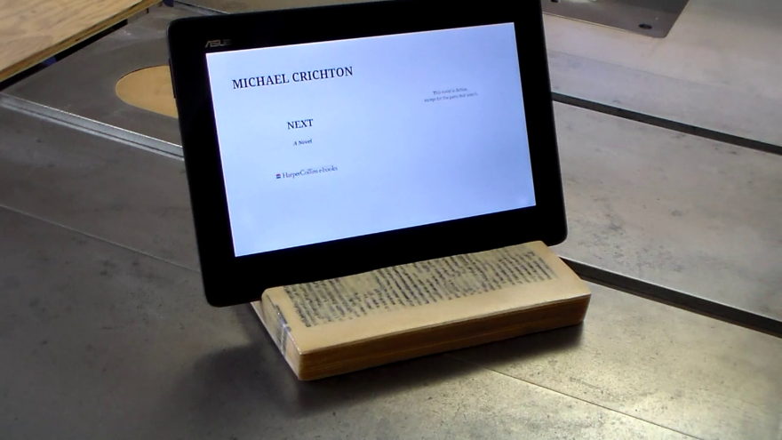 Tablet Stand Made From 400 Page Book