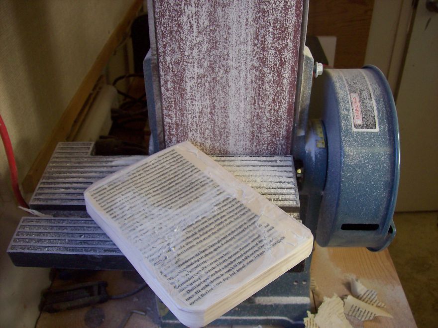 Tablet Stand Made From 400 Page Book