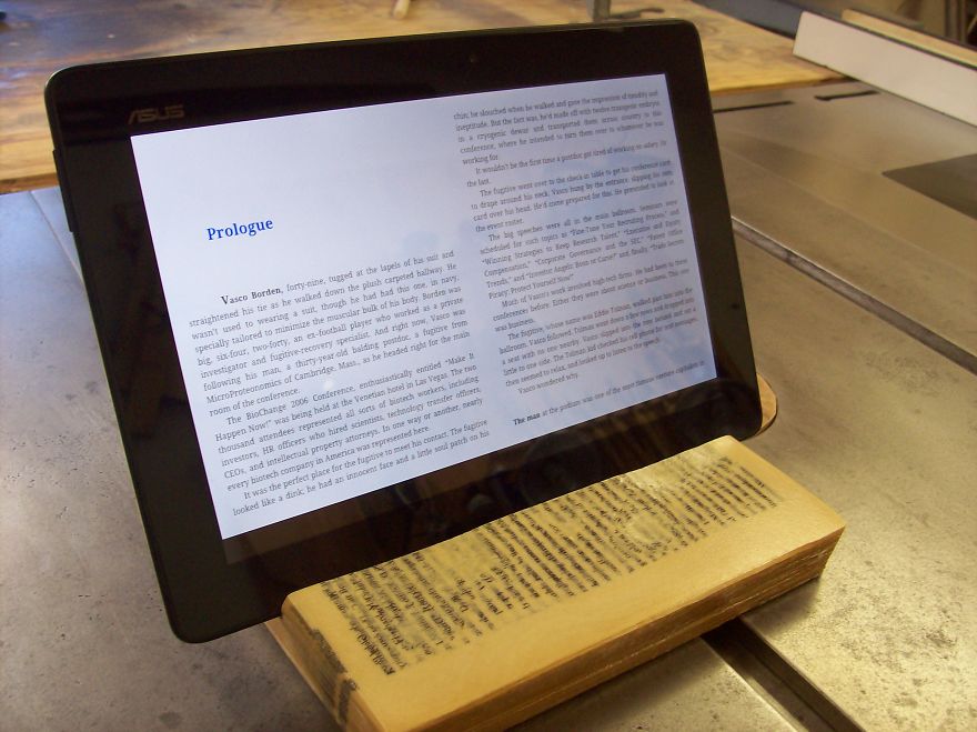 Tablet Stand Made From 400 Page Book