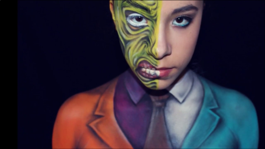 Self-taught 15-Year-Old Bodypainter Creates Wild Transformations