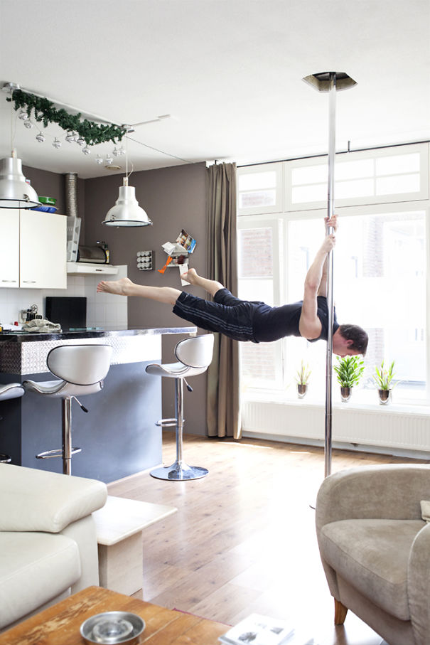 Photoseries: Pole Fitness At Home
