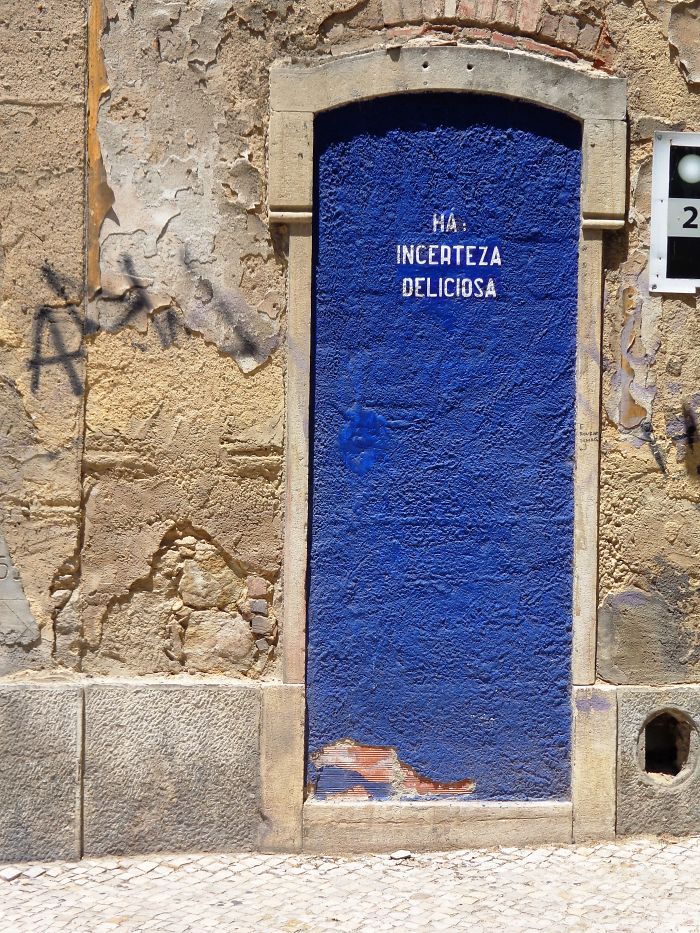 Lisbon - Portugal Blue Door: There Exists A Delicious Incertitude