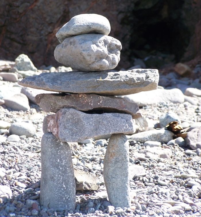 Winky The Inukshuk ... Not Looking Too Pleased About Hat Choice.