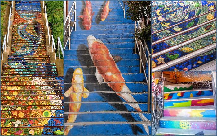 Widescreen Collage Of Steps