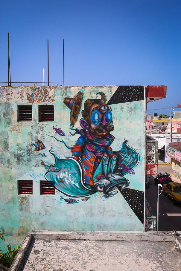 Street Artists Cover Mexican Island In Murals To Help Save Sharks And Manta Rays