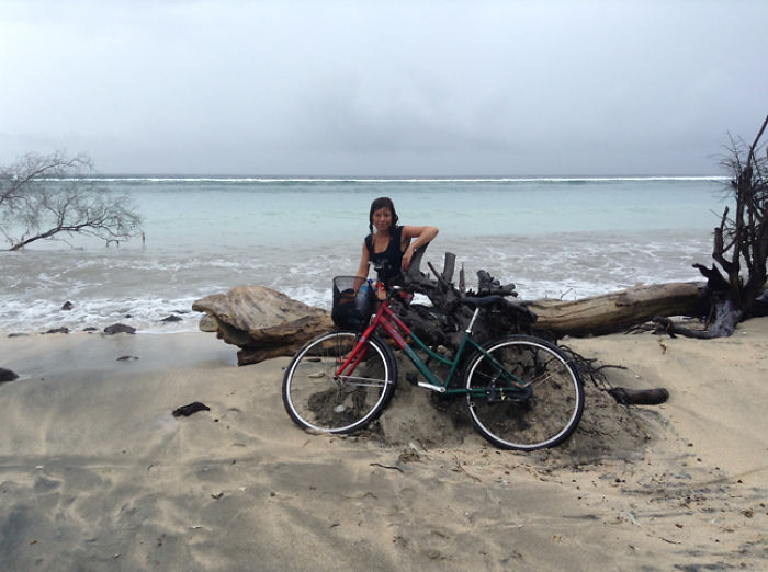 Riding Through A Tropical Storm. Gili Trawangan, Lombok