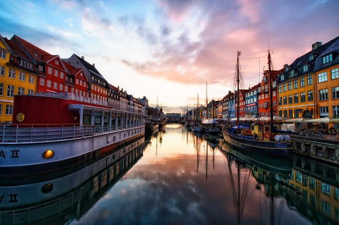 Sunset At Nyhavn - Copenhagen - Denmark