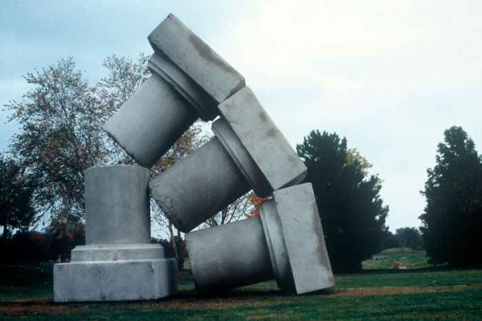 Impermanent Colum,university Of Illinois, Thomas Skomski, Cast Concrete,21ft. Tall, 24 Tons.