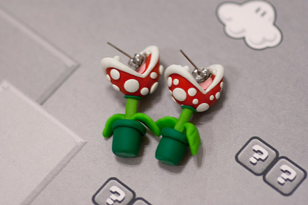 Cool Super Mario Piranha Plant Earrings