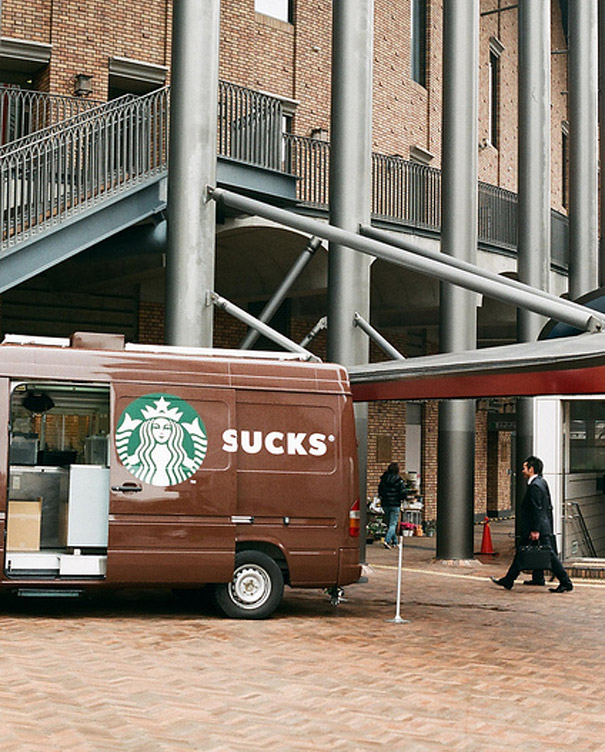 Starbucks Sliding Door Van Fail