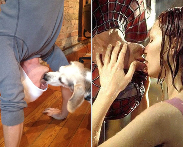 Guy Re-Enacts Famous Movie Scenes With His Boss's Dog