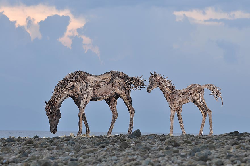 Breathtaking Driftwood Horse Sculptures by James Doran-Webb