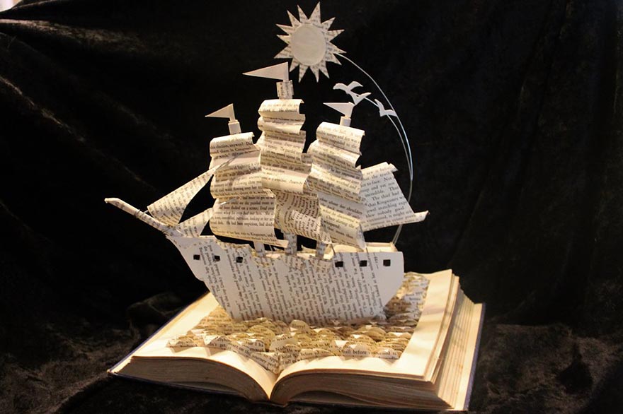 Artist Gives Old Books a Second Life By Making Sculptures Out Of Their Pages