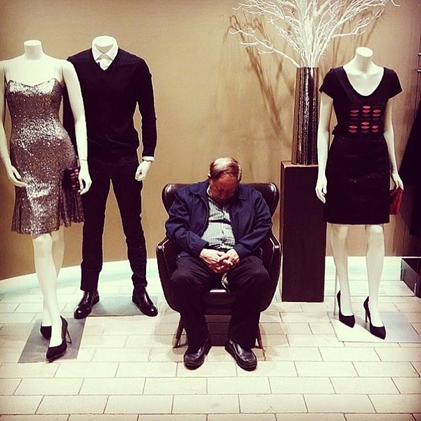 Instagram Account Captures "Miserable Men" Shopping With Their Ladies