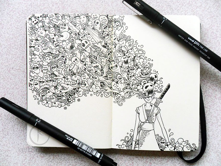 Impressively Detailed Pen Doodles By Kerby Rosanes