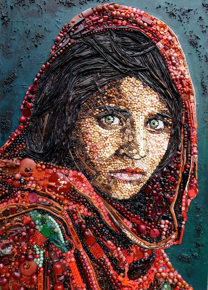 Artist Uses Hundreds of Found Objects To Recreate Iconic Paintings And Portraits