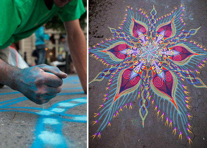 Artist Spends Up To 8 Hours On Beautiful Sand Paintings That Will Be Swept Away By The Wind